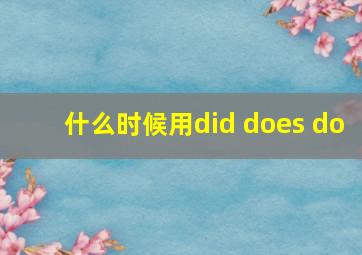 什么时候用did does do